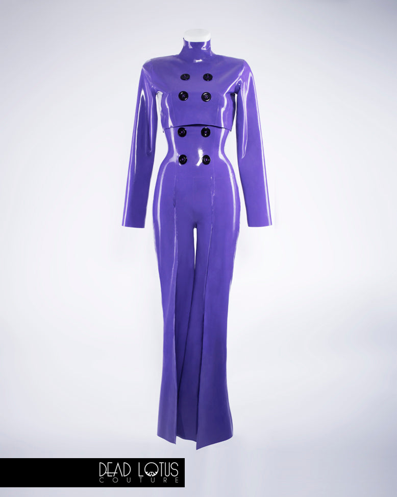 CELARIO Trousers and Top with Wrist Gloves Latex Set