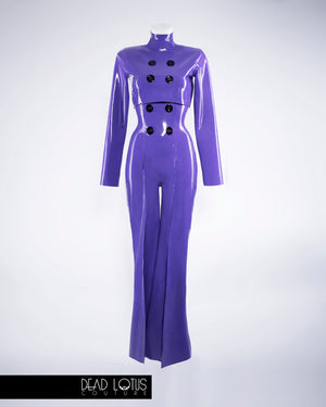CELARIO Trousers and Top with Wrist Gloves Latex Set