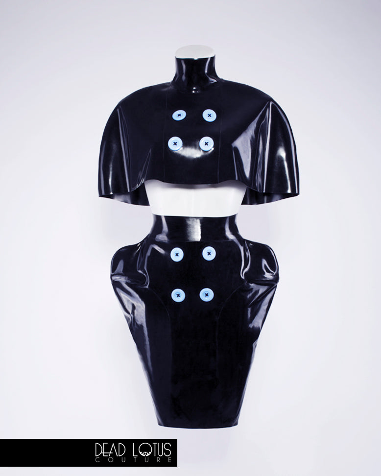 OCCULTA Latex Skirt and Top with Extra Long Fingerless Gloves