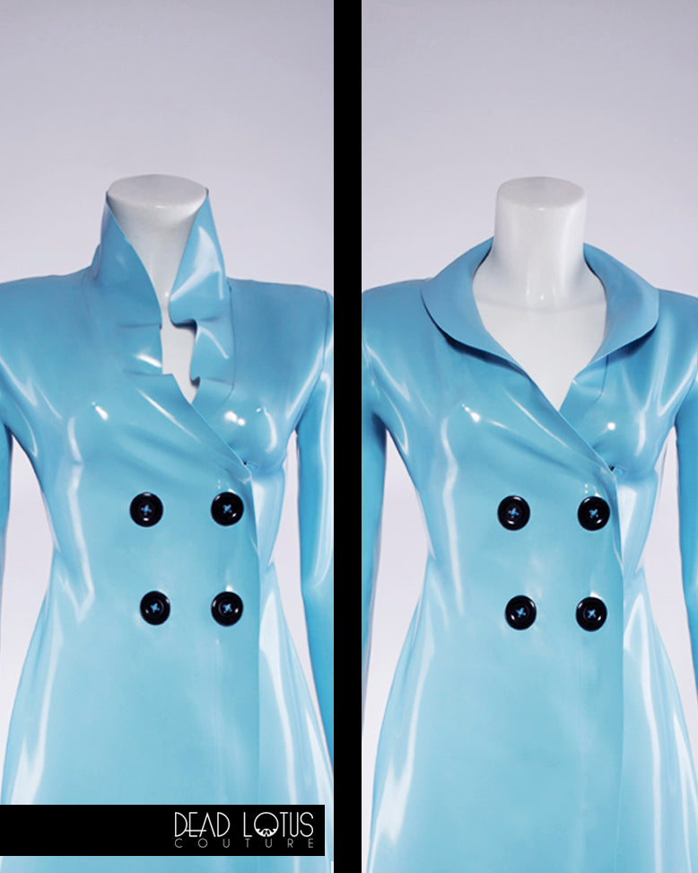 PLUVIA Latex Classic Trench Coat with Wrist Gloves