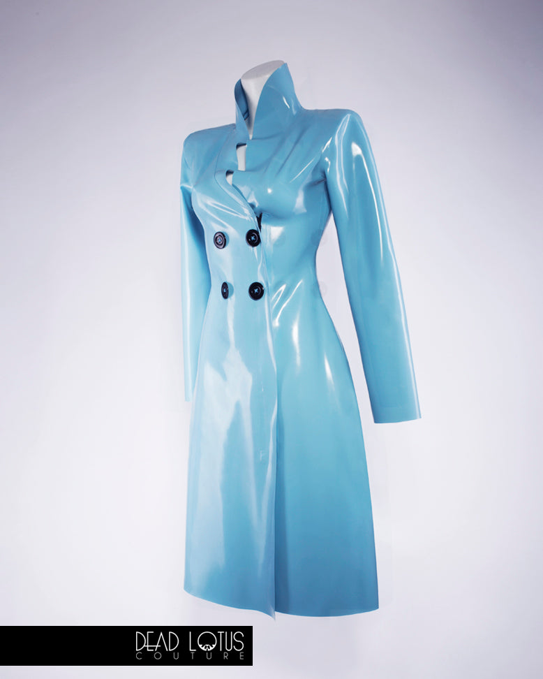 PLUVIA Latex Classic Trench Coat with Wrist Gloves